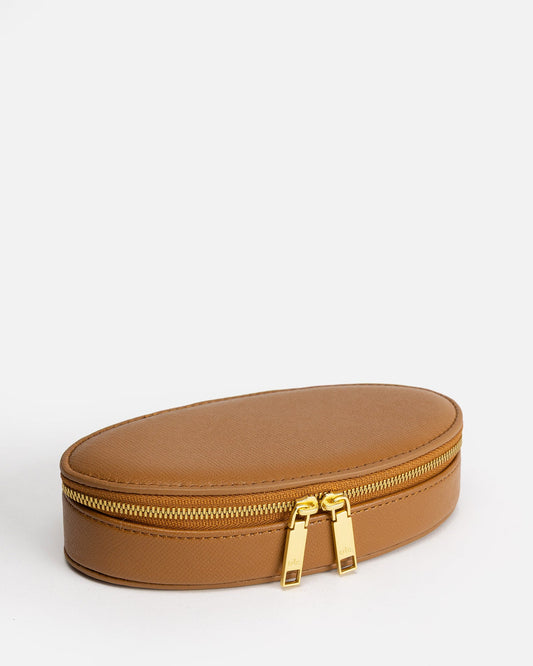 Image of Jewelry. Productname: The Daily Edited Ava Jewellery Case Tan in Tan colour by brand - The Daily Edited