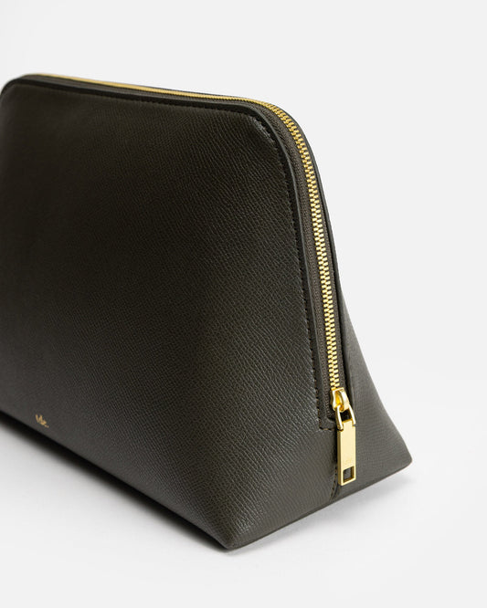 Image of Bags. Productname: The Daily Edited Ava Large Beauty Case Olive in Olive colour by brand - The Daily Edited