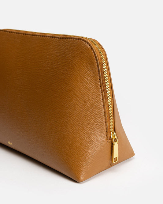 Image of Bags. Productname: The Daily Edited Ava Large Beauty Case Tan in Tan colour by brand - The Daily Edited