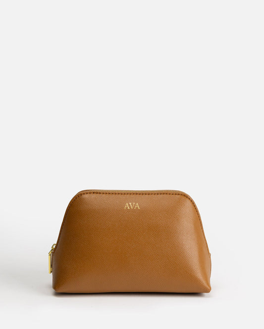 Image of Others. Productname: The Daily Edited Ava Small Beauty Case Tan in Tan colour by brand - The Daily Edited