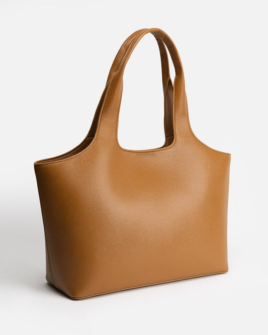 Image of Bags. Productname: The Daily Edited Ava Shoulder Tote Tan in Tan colour by brand - The Daily Edited