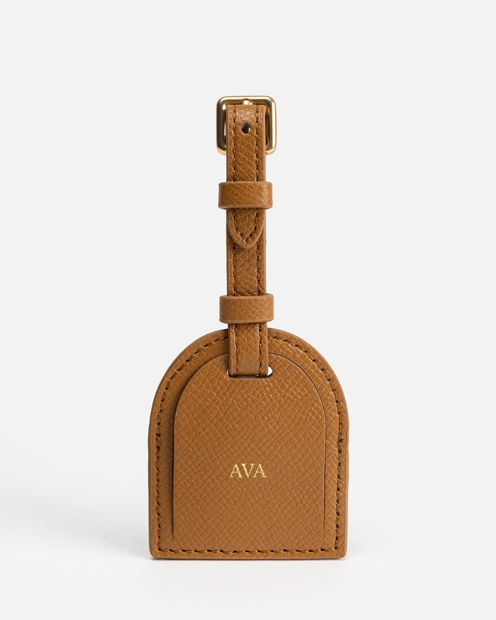 Image of Badge & Pass Holders. Productname: The Daily Edited Ava Luggage Tag Tan in Tan colour by brand - The Daily Edited