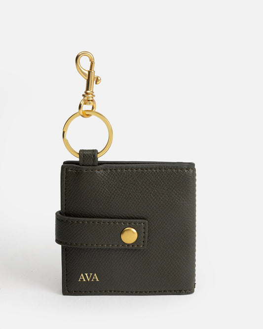 Image of Accessories. Productname: The Daily Edited Ava Mirror Keyring Olive in Olive colour by brand - The Daily Edited