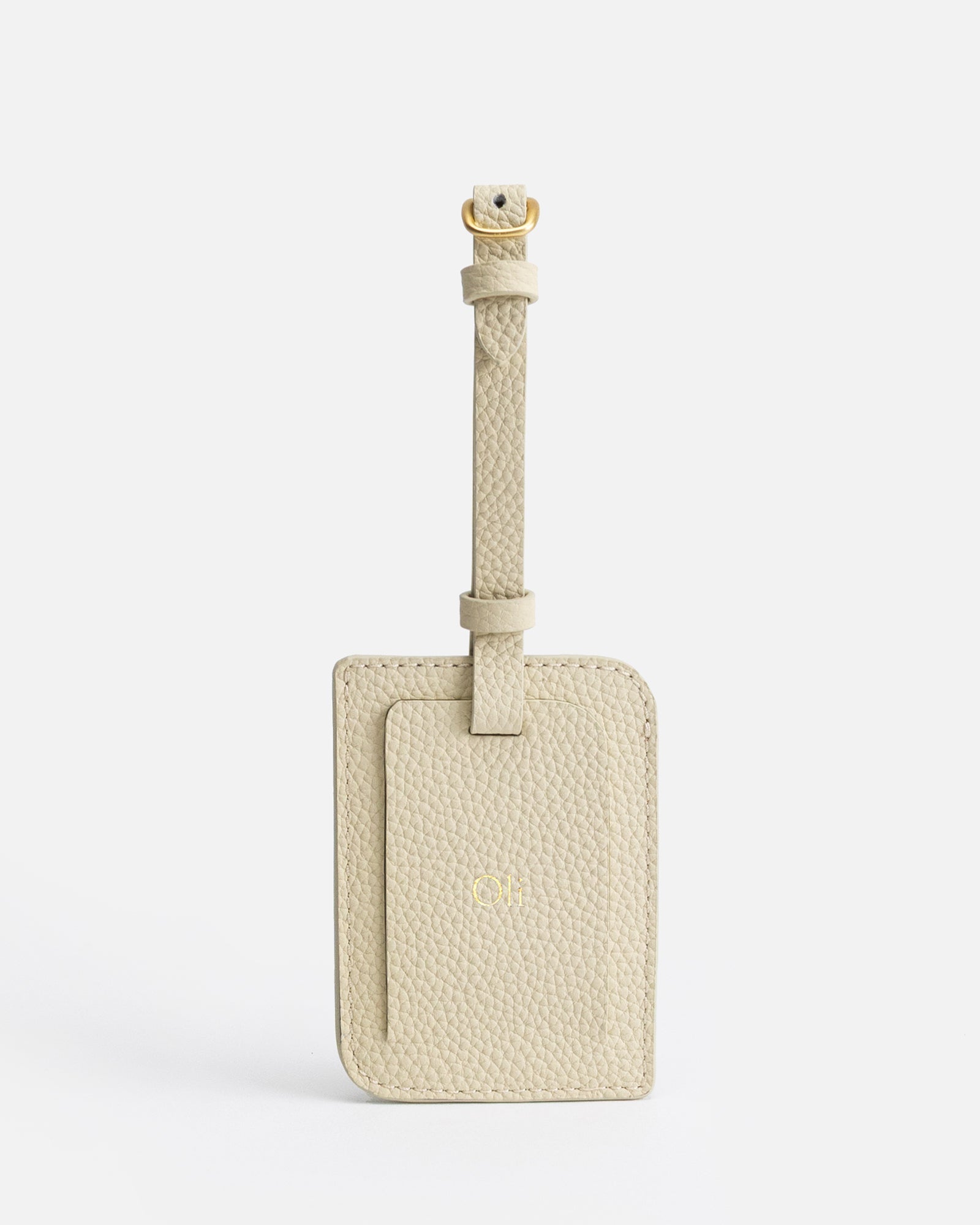 Image of Badge & Pass Holders. Productname: The Daily Edited Olivia Luggage Tag Oat in Oat colour by brand - The Daily Edited