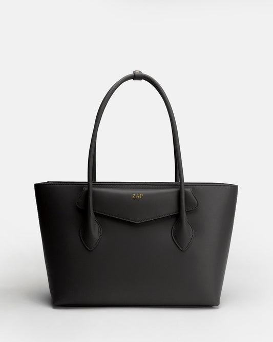 Image of Bags. Productname: Zaphia Work Shoulder Tote Bag Black in Black colour by brand - The Daily Edited