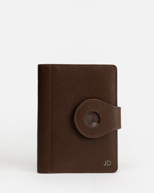 Image of Badge & Pass Holders. Productname: Jude Airtag Passport Holder Chestnut in Chestnut colour by brand - GROUP48