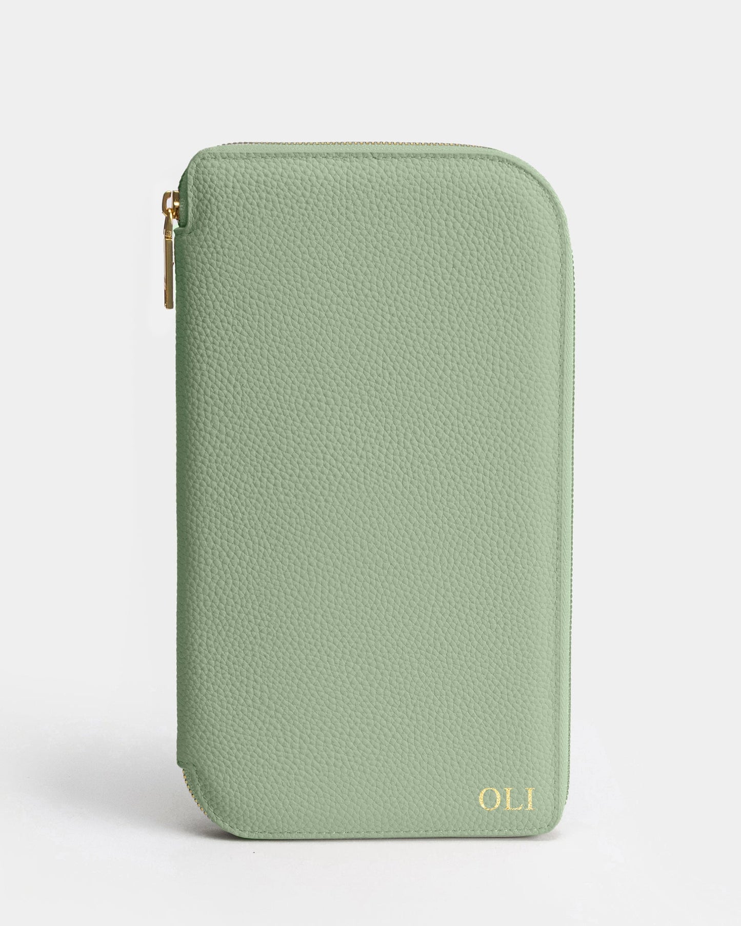 Image of Wallets & Money Clips. Product name - Olivia Family Travel Wallet Sage in Sage colour by brand - GROUP48