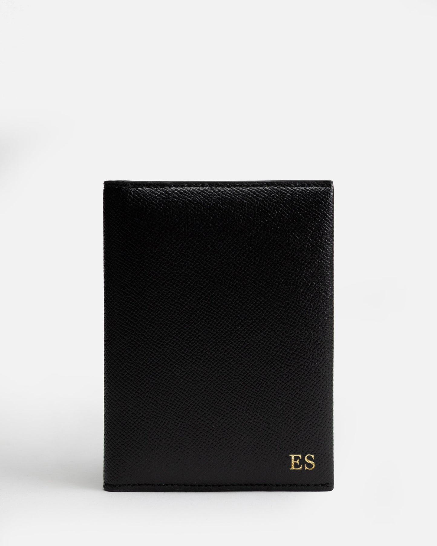 Image of Badge & Pass Holders. Product name - Essential Passport Sleeve Recycled Saffiano Black in Black colour by brand - GROUP48
