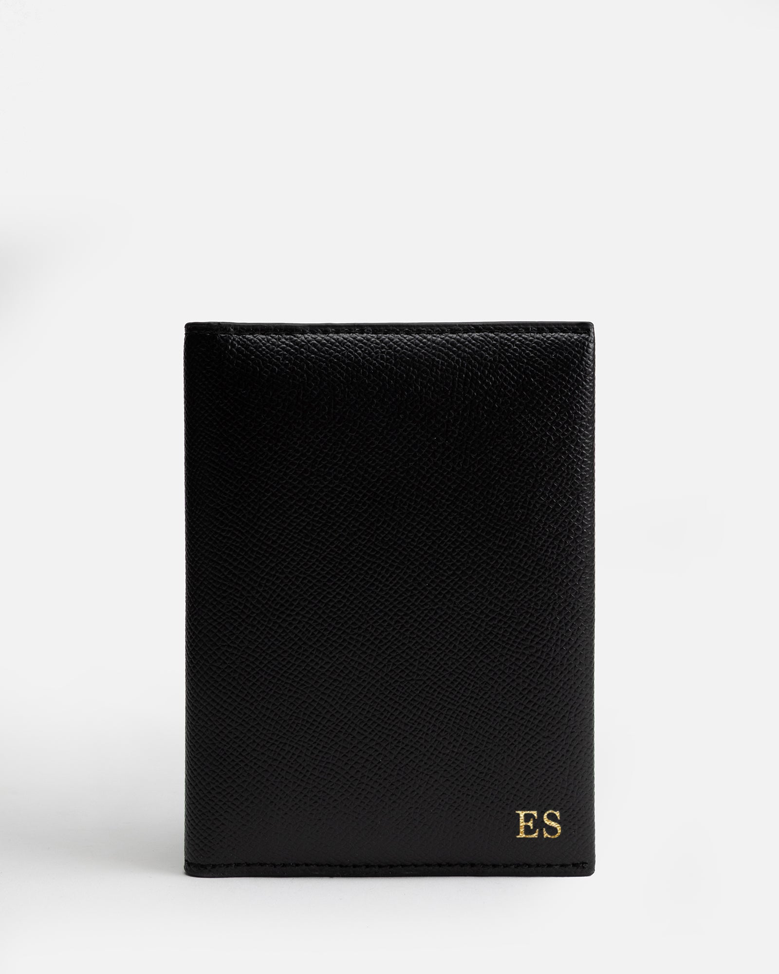 Image of Badge & Pass Holders. Product name - Essential Passport Sleeve Recycled Saffiano Black in Black colour by brand - GROUP48