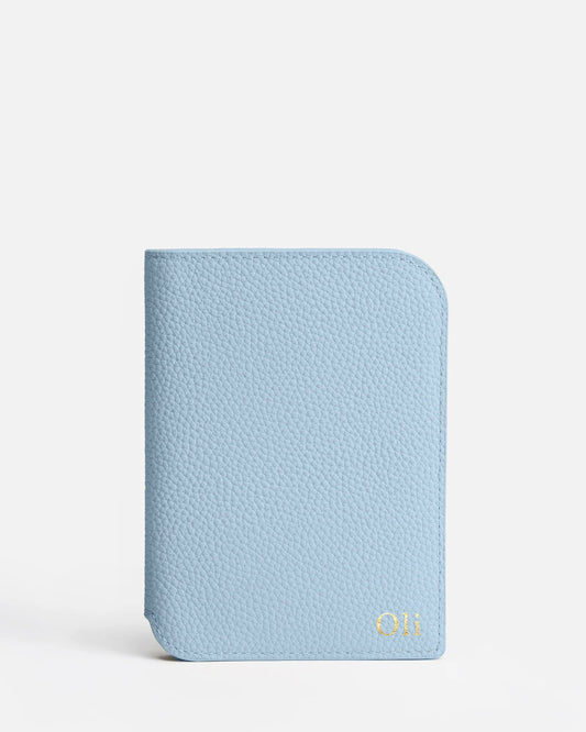 Image of Badge & Pass Holders. Product name - Olivia Passport Holder Baby Blue in Blue colour by brand - GROUP48