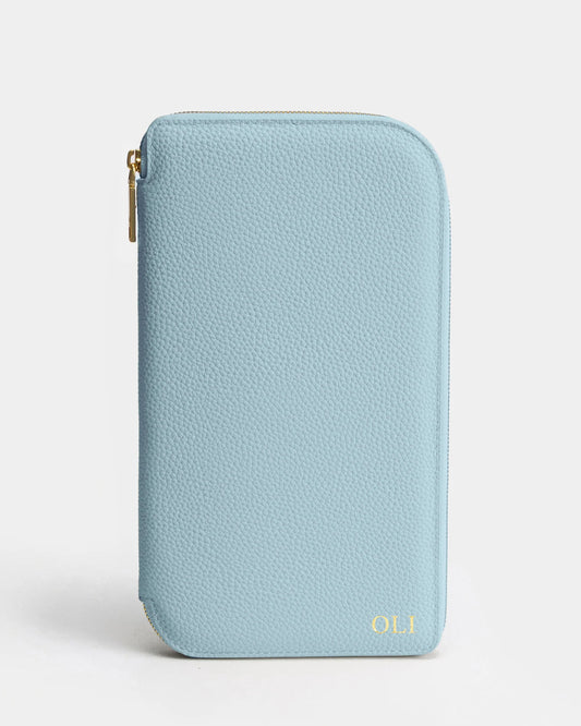 Image of Wallets & Money Clips. Product name - Olivia Family Travel Wallet Baby Blue in Blue colour by brand - GROUP48