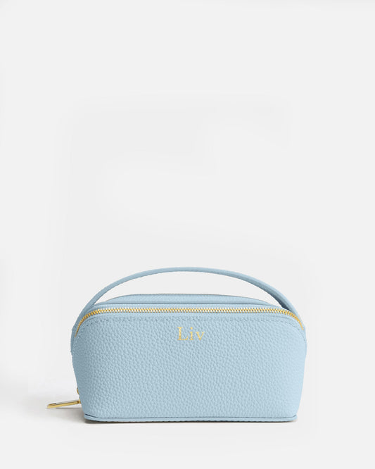 Image of Health & Beauty. Product name - Olivia Medium Travel Case Baby Blue in Blue colour by brand - The Daily Edited