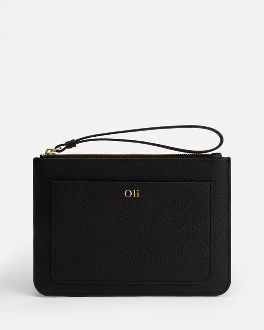 Image of Bags. Product name - Olivia Pouch Black in Black colour by brand - GROUP48