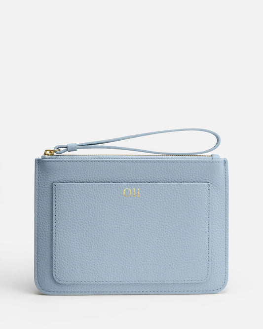 Image of Bags. Product name - Olivia Pouch Baby Blue in Blue colour by brand - GROUP48