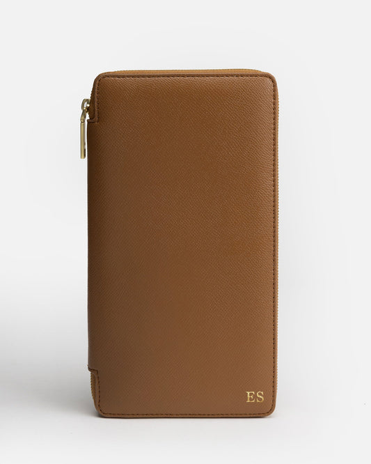 Image of Wallets & Money Clips. Product name - Essentials Zip Travel Wallet Rich Tan in Tan colour by brand - GROUP48