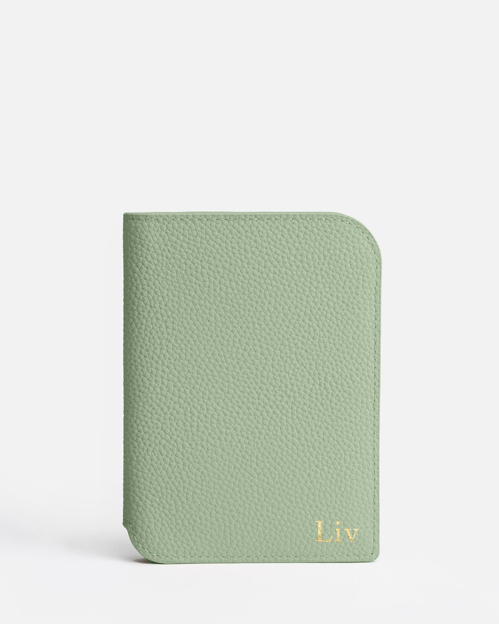 Image of Badge & Pass Holders. Product name - Olivia Passport Holder Sage in Sage colour by brand - The Daily Edited