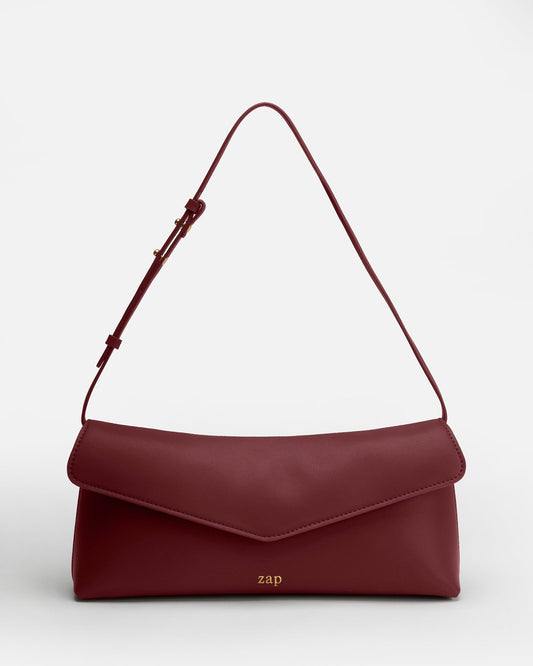 Image of Bags. Product name - Zaphia Evening Shoulder Bag Ruby Wine in Wine colour by brand - The Daily Edited