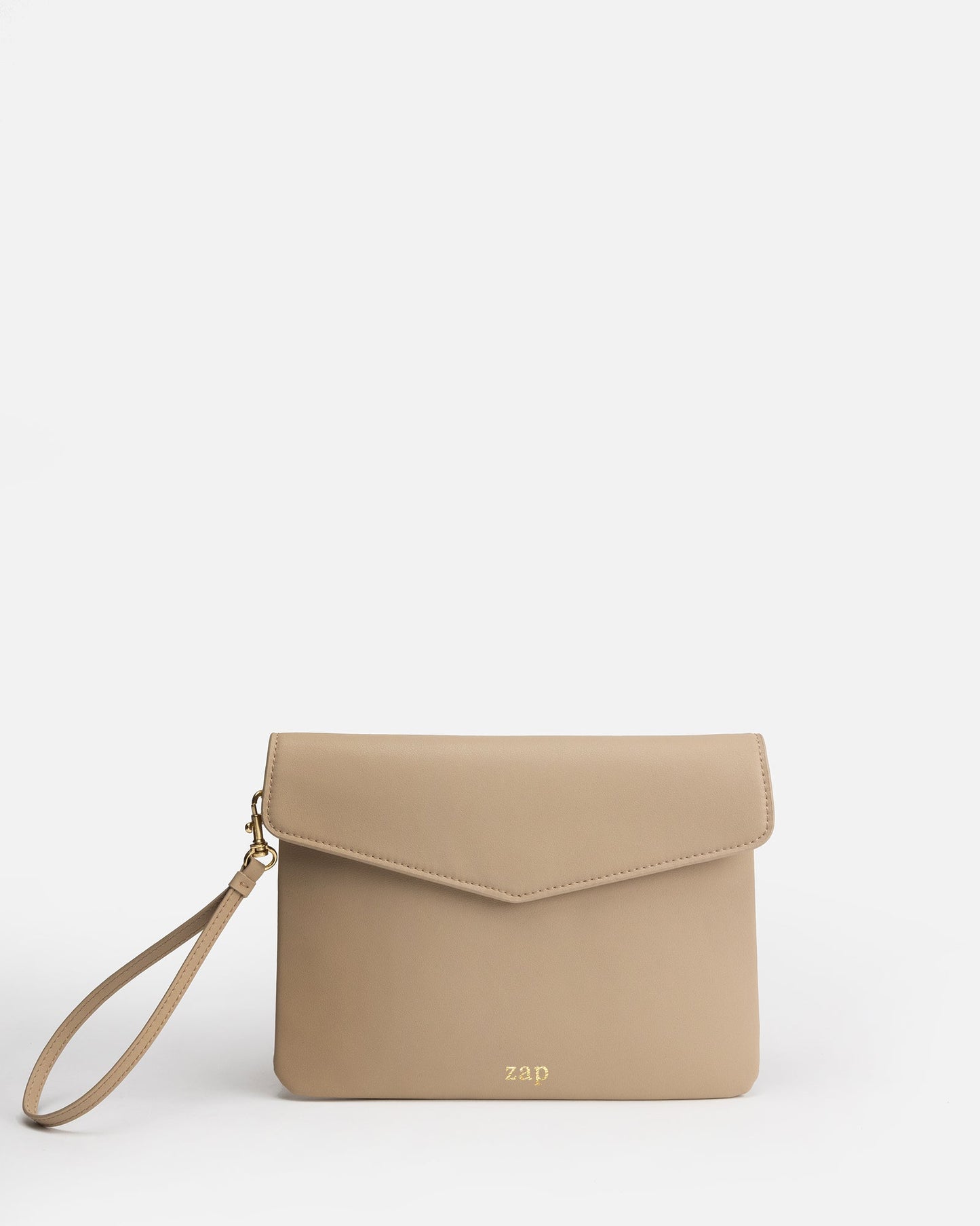 Image of Bags. Product name - Zaphia Clutch Pouch Irish Cream in Cream colour by brand - The Daily Edited