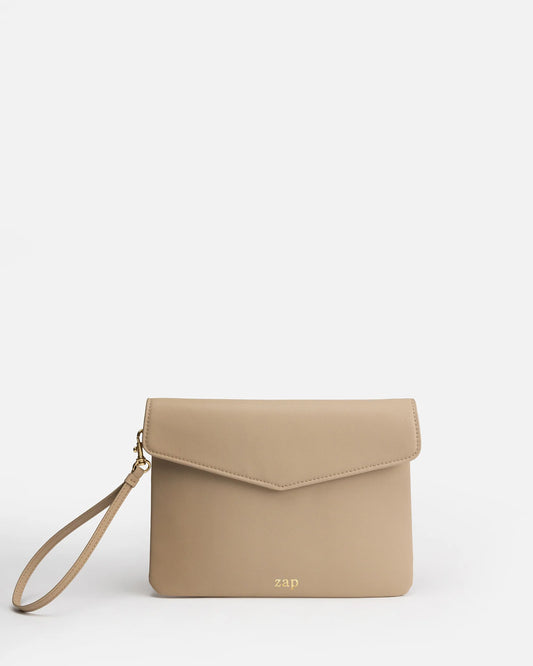 Image of Bags. Product name - Zaphia Clutch Pouch Irish Cream in Cream colour by brand - GROUP48