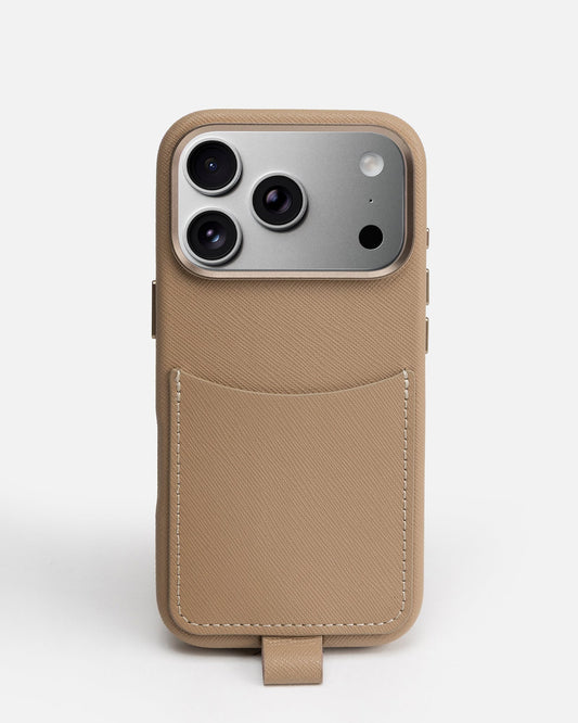 GROUP48 iPhone 17 Pro Case with Crossbody Strap (Latte)