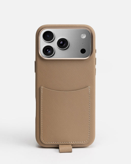 GROUP48 iPhone 17 Pro Max Case with Crossbody Strap (Latte)
