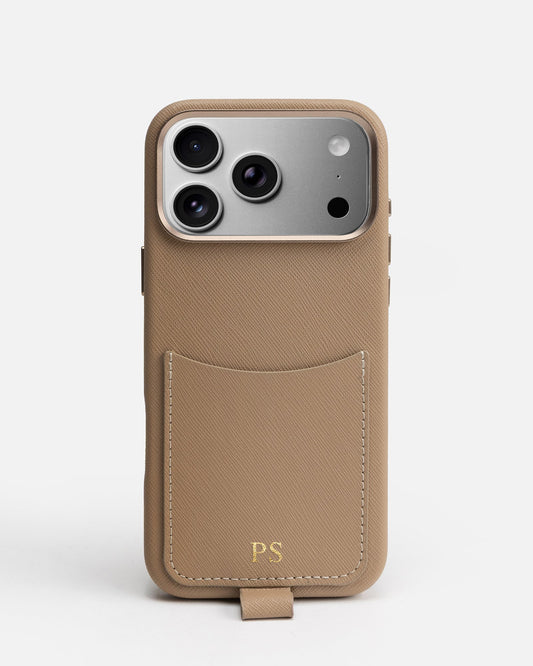 Image of Mobile Phone Cases. Product name - iPhone 17 Pro Max Case with Crossbody Strap Latte in Latte colour by brand - GROUP48