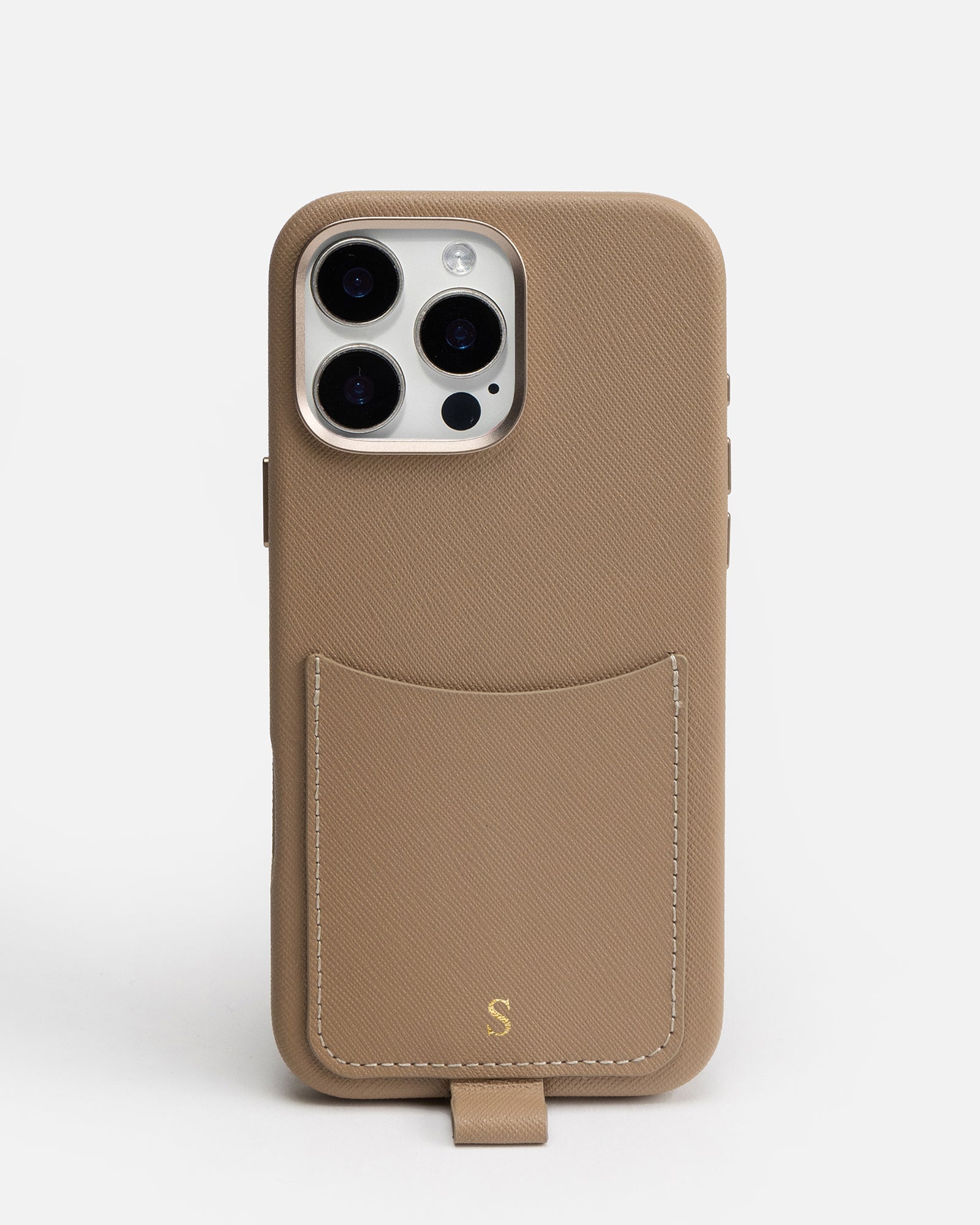 Image of Mobile Phone Cases. Product name - iPhone 16 Pro Max Case with Crossbody Strap Latte in Latte colour by brand - The Daily Edited