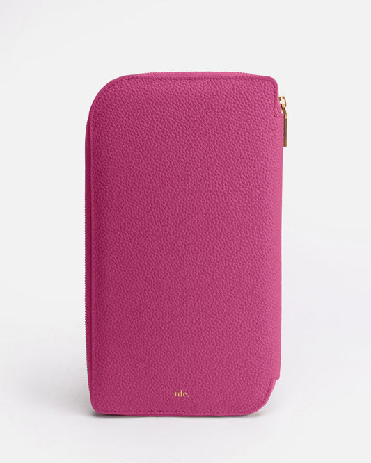 Image of Wallets & Money Clips. Product name - OLIVIA FAMILY TRAVEL WALLET in Fushia colour by brand - GROUP48
