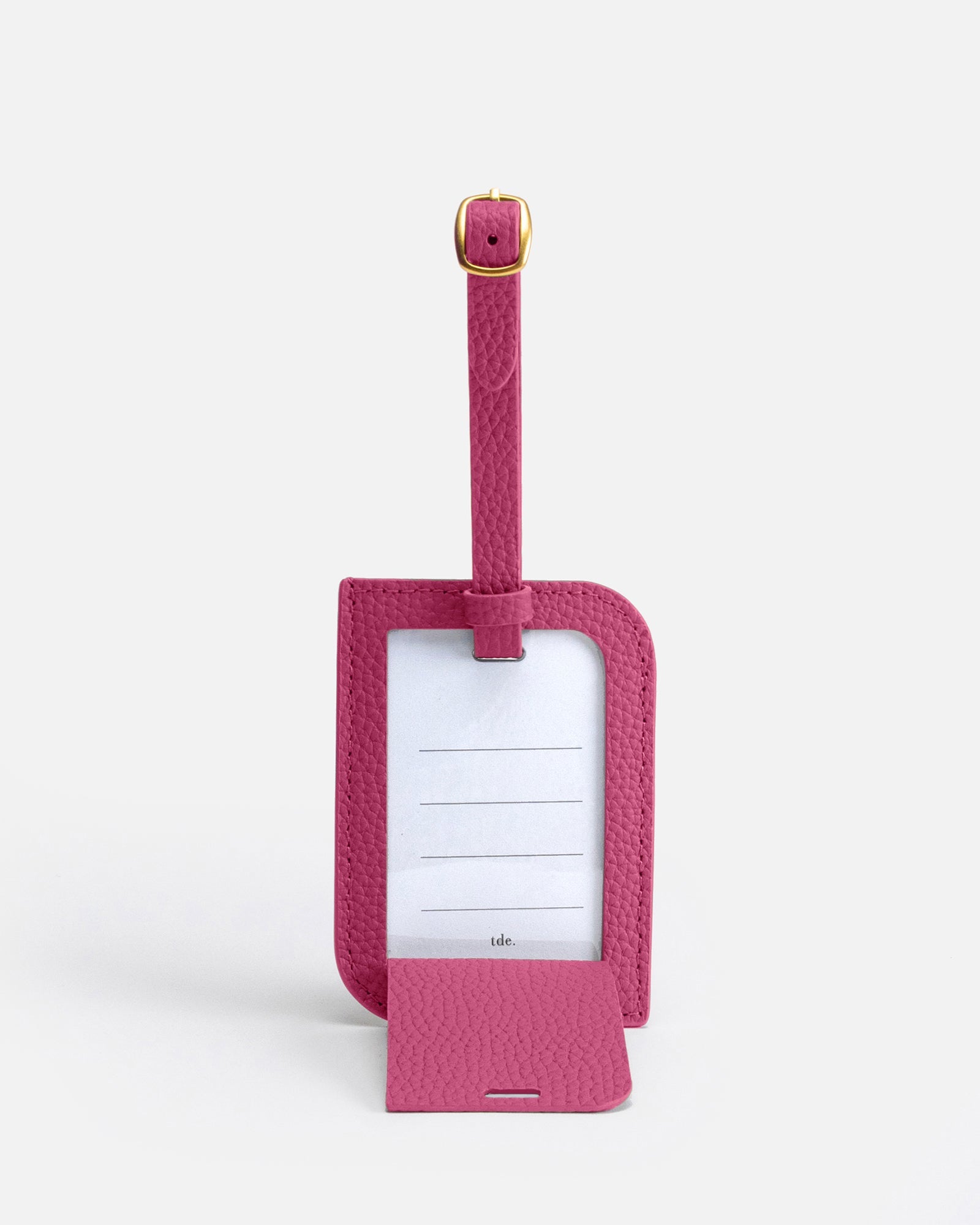 Image of Badge & Pass Holders. Product name - OLIVIA LUGGAGE TAG in Fushia colour by brand - GROUP48