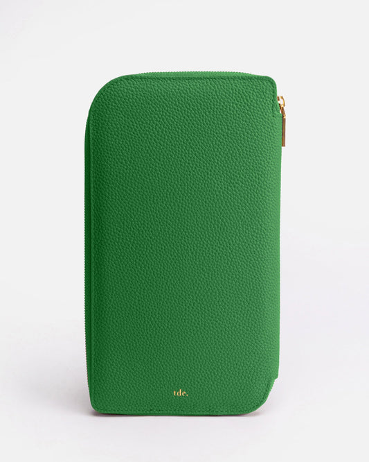Image of Wallets & Money Clips. Product name - OLIVIA FAMILY TRAVEL WALLET in Emerald colour by brand - GROUP48