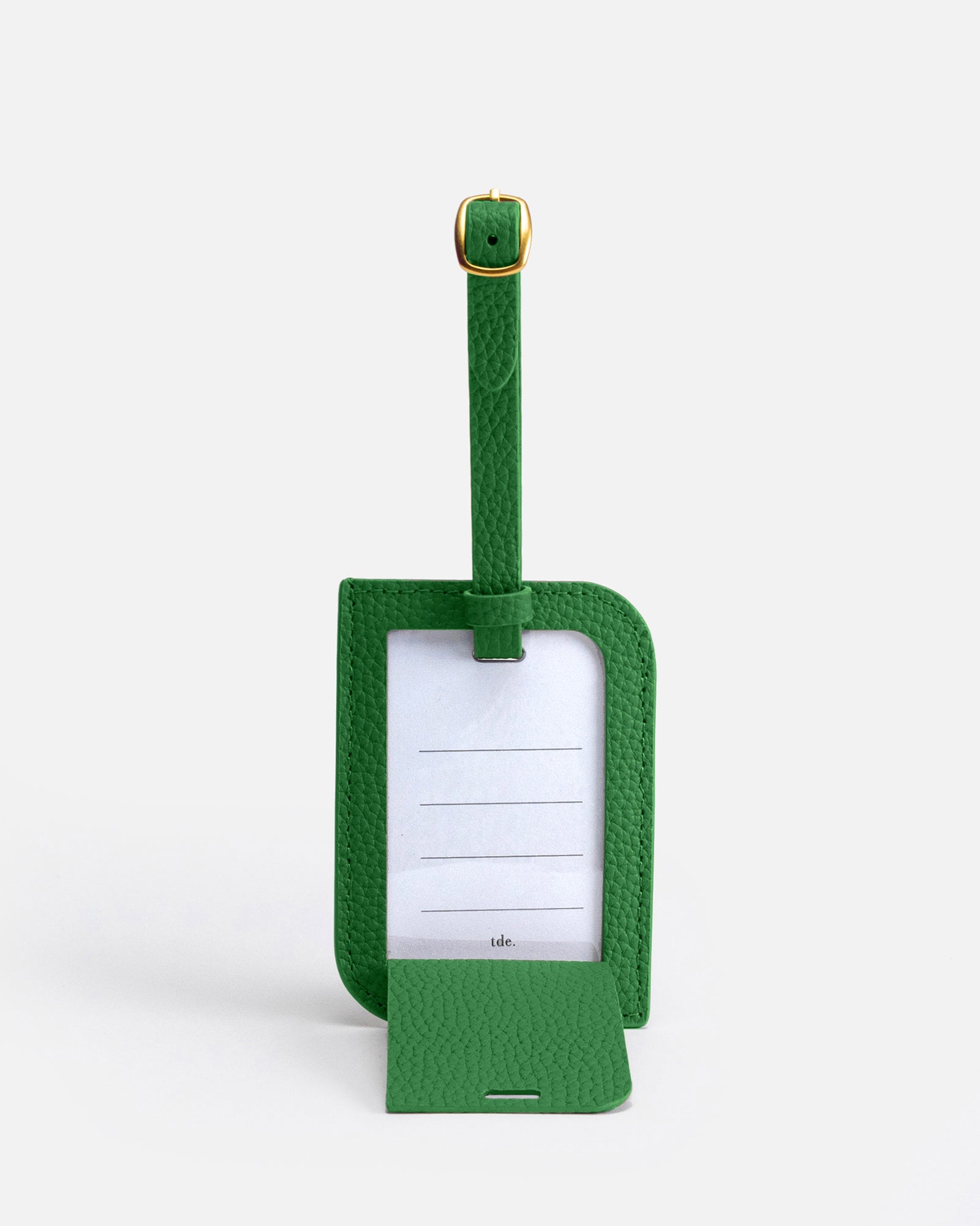 Image of Badge & Pass Holders. Product name - OLIVIA LUGGAGE TAG in Emerald colour by brand - GROUP48