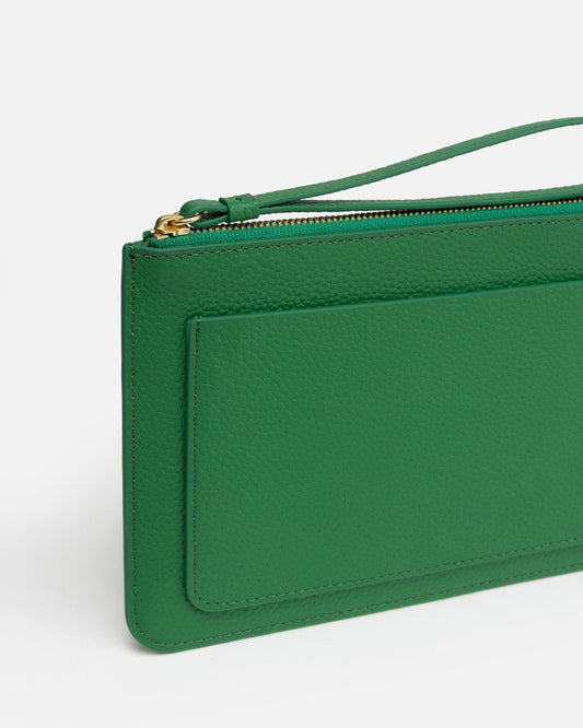 Image of Bags. Product name - OLIVIA POUCH in Emerald colour by brand - GROUP48