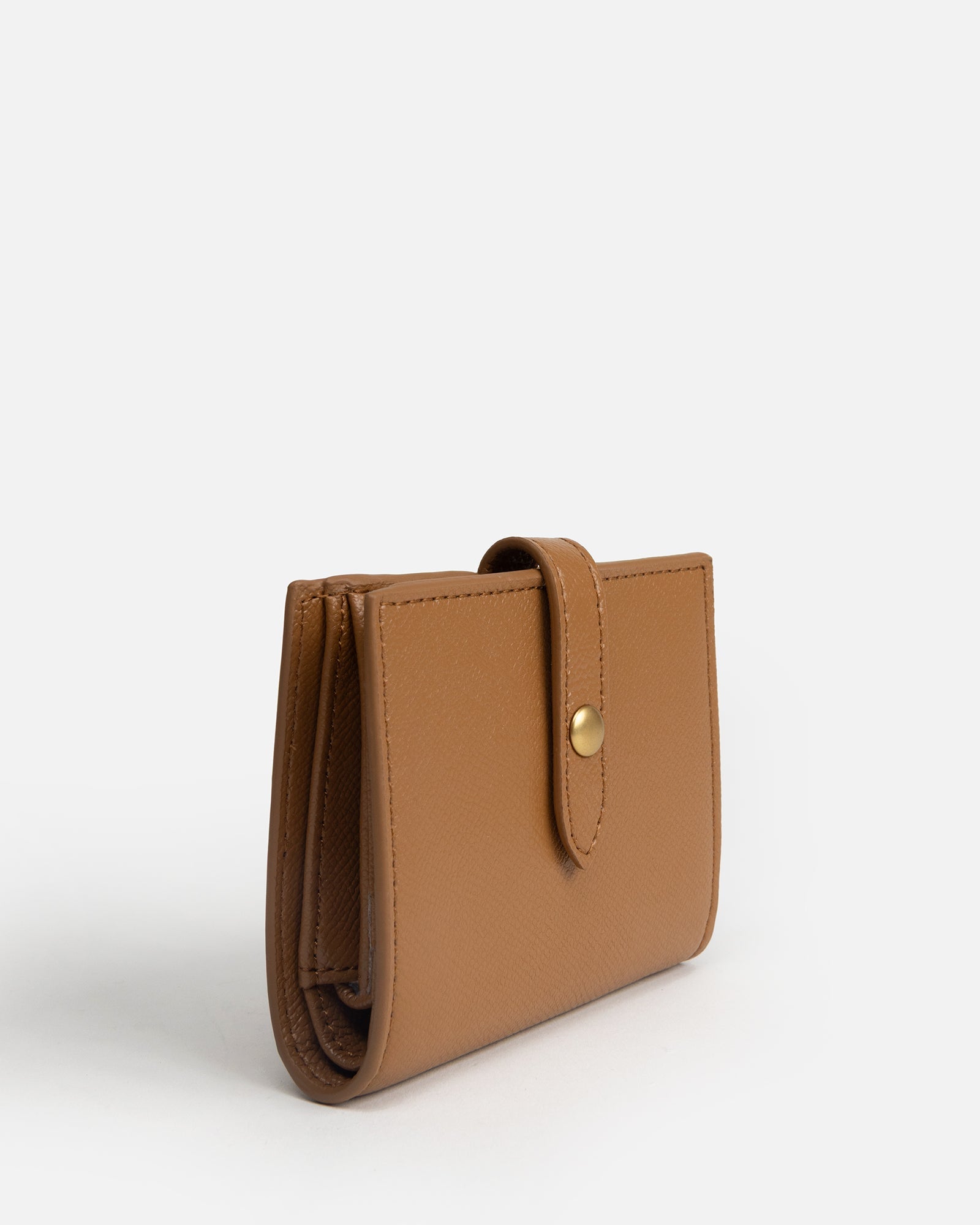 Image of Wallets & Money Clips. Product name - Essentials Tab Wallet Tan in Tan colour by brand - The Daily Edited