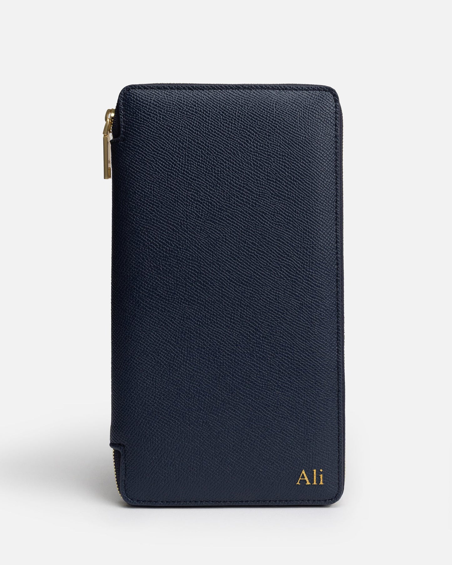 Image of Wallets & Money Clips. Product name - Essentials Zip Travel Wallet Navy in Navy colour by brand - The Daily Edited