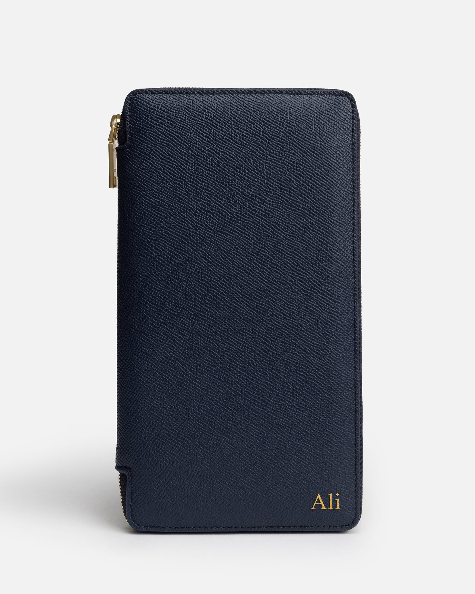Image of Wallets & Money Clips. Product name - Essentials Zip Travel Wallet Navy in Navy colour by brand - The Daily Edited