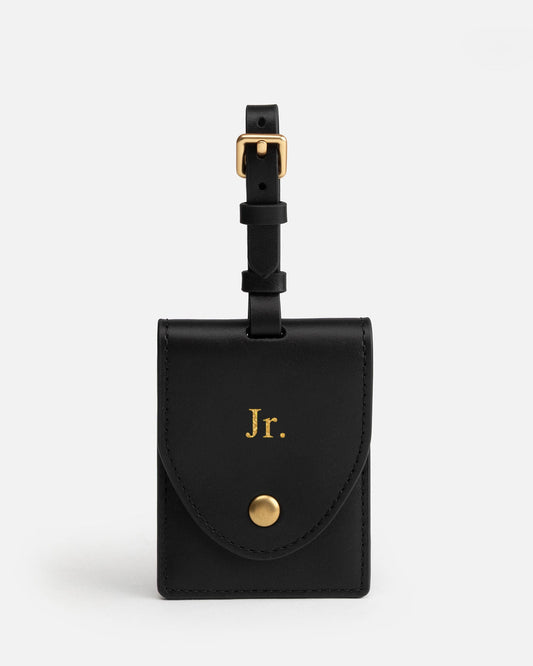 Image of Badge & Pass Holders. Product name - Zara Luggage Tag Black in Black colour by brand - The Daily Edited