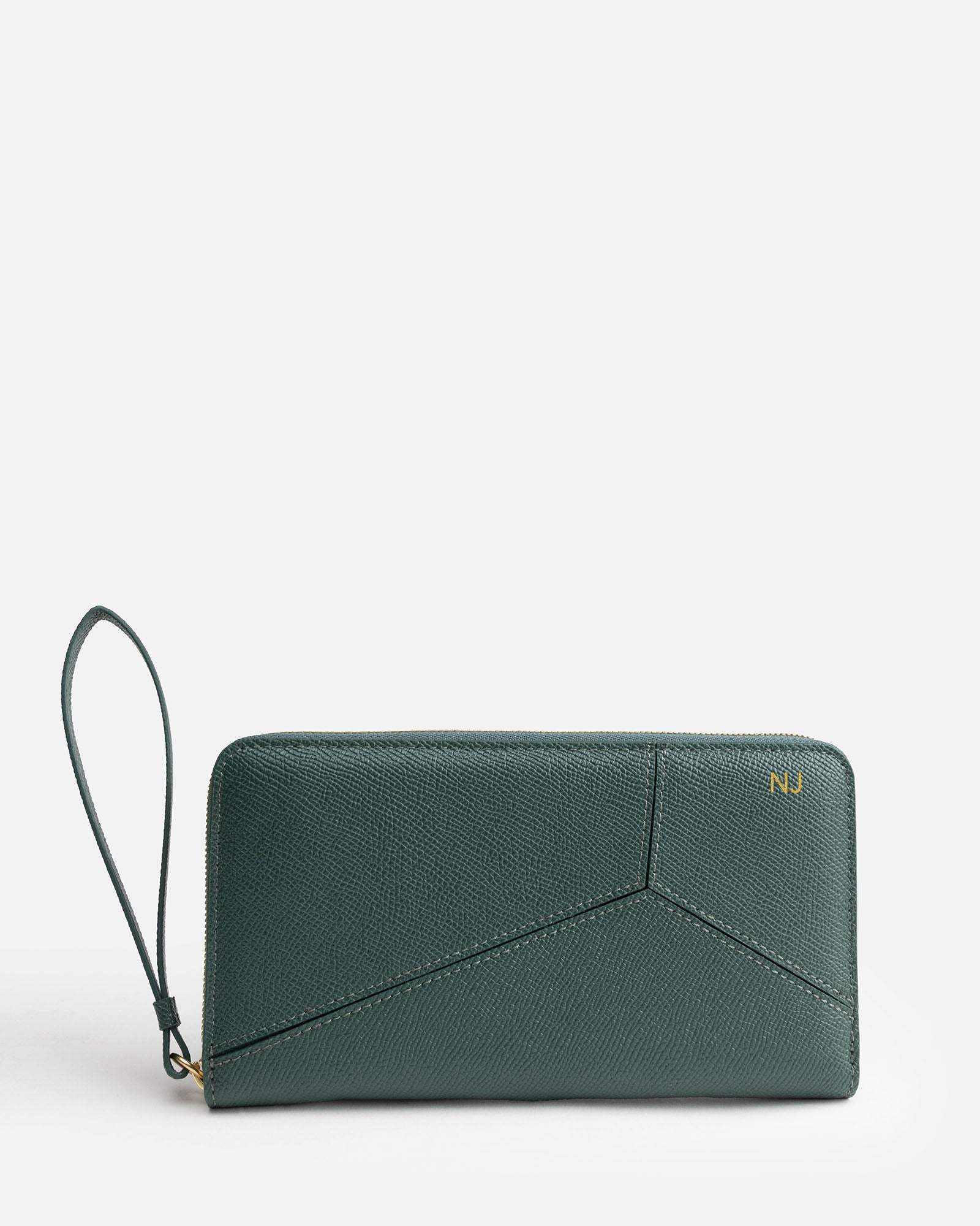 Image of Wallets & Money Clips. Product name - Frankie Zip Wallet Green in Green colour by brand - The Daily Edited