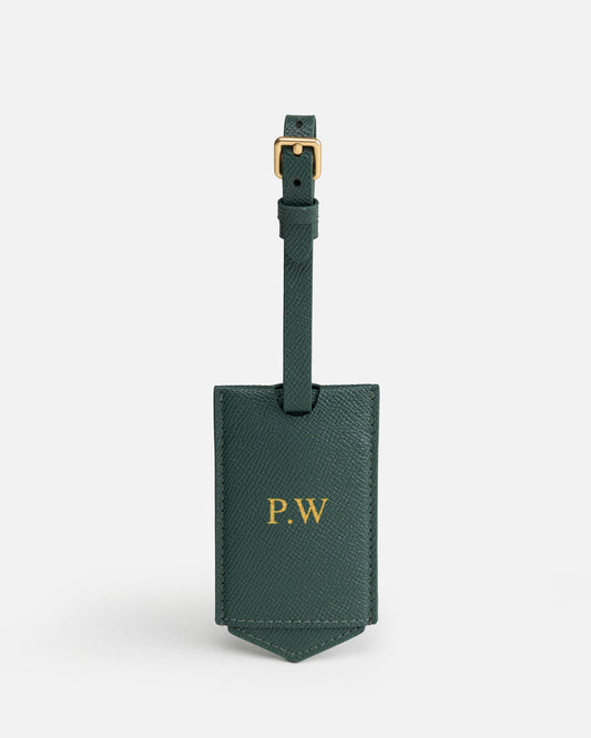 Image of Badge & Pass Holders. Product name - Frankie Luggage Tag Green in Green colour by brand - The Daily Edited