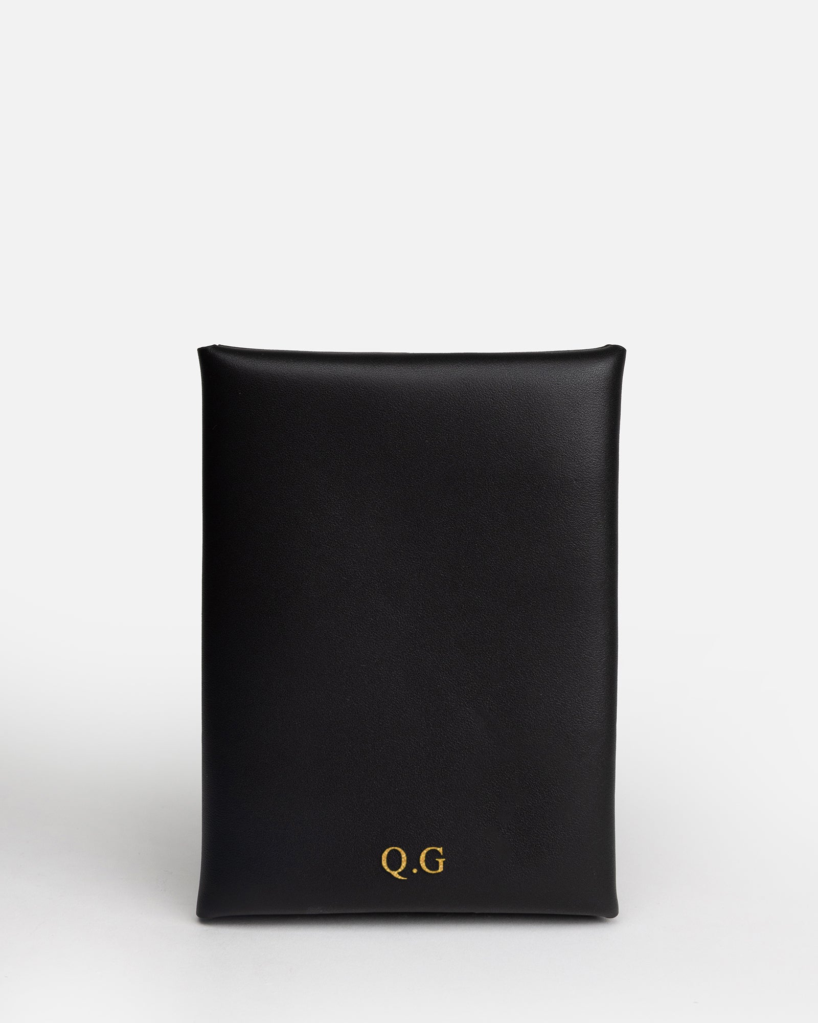 Image of Badge & Pass Holders. Product name - Remy Passport Sleeve Black in Black colour by brand - The Daily Edited
