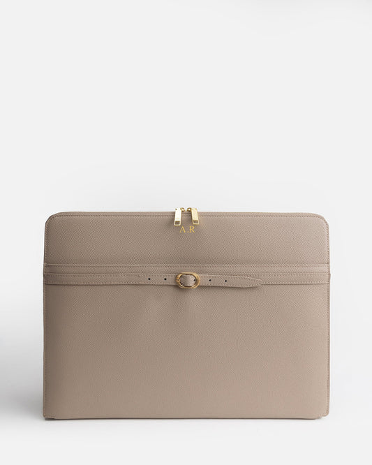 Image of Electronics Accessories. Product name - Aria 15" Laptop Cover Sepia in Sepia colour by brand - The Daily Edited