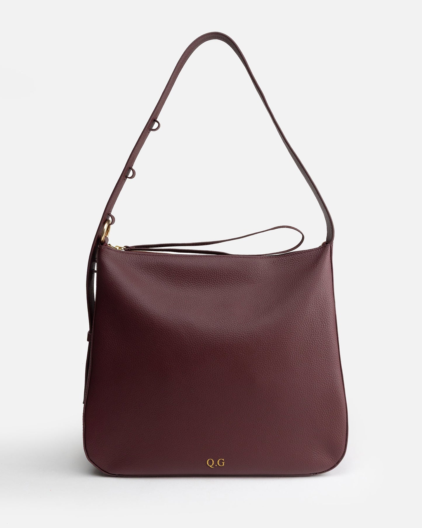 Image of Bags. Product name - Olivia Large Hobo Burgundy in Burgundy colour by brand - The Daily Edited