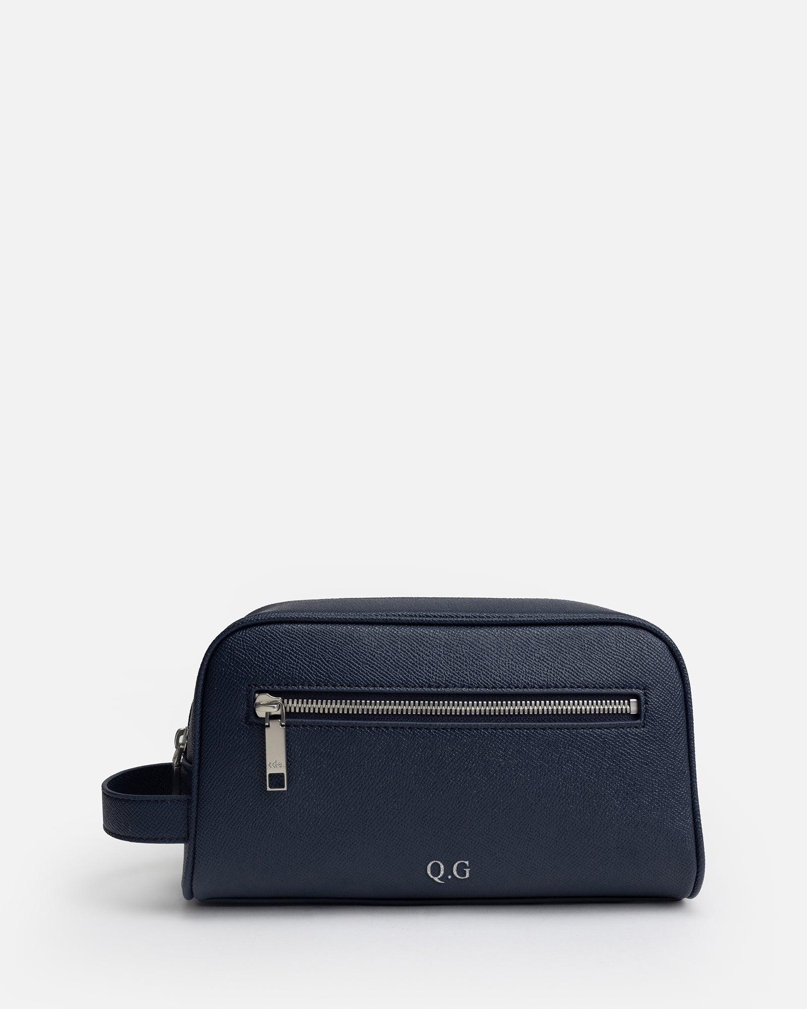 Image of Bags. Product name - Essentials Classic Wash Bag Navy in Navy colour by brand - The Daily Edited
