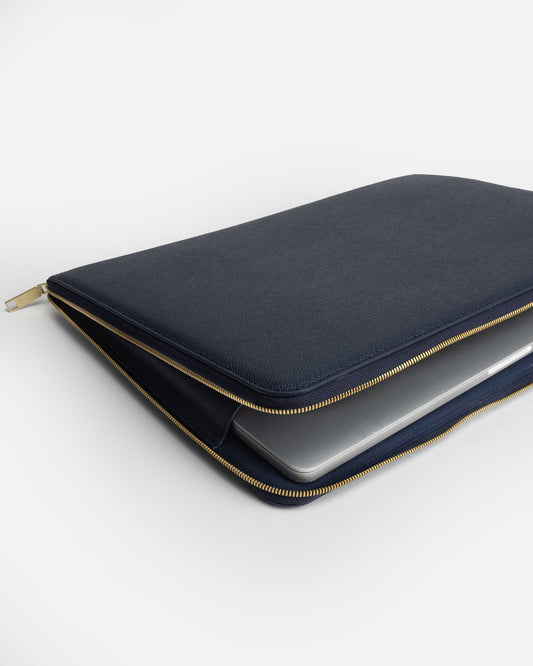 Image of Electronics Accessories. Product name - Essentials 15" Laptop Cover Navy in Navy colour by brand - The Daily Edited