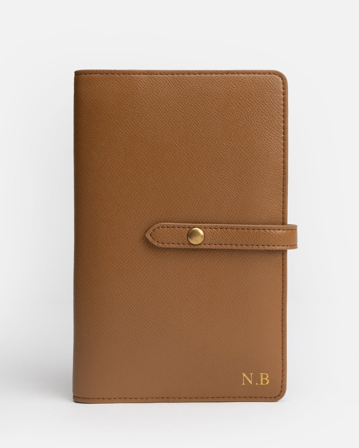 Image of Wallets & Money Clips. Product name - Essentials Flat Travel Wallet Tan in Tan colour by brand - The Daily Edited