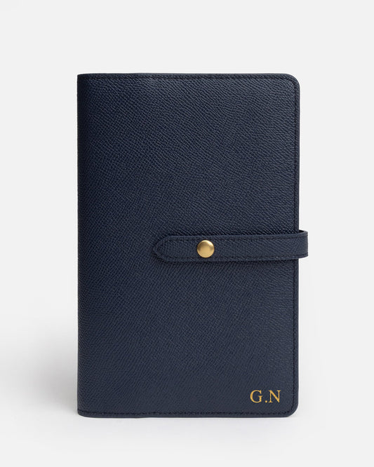 Image of Wallets & Money Clips. Product name - Essentials Flat Travel Wallet Navy in Navy colour by brand - The Daily Edited
