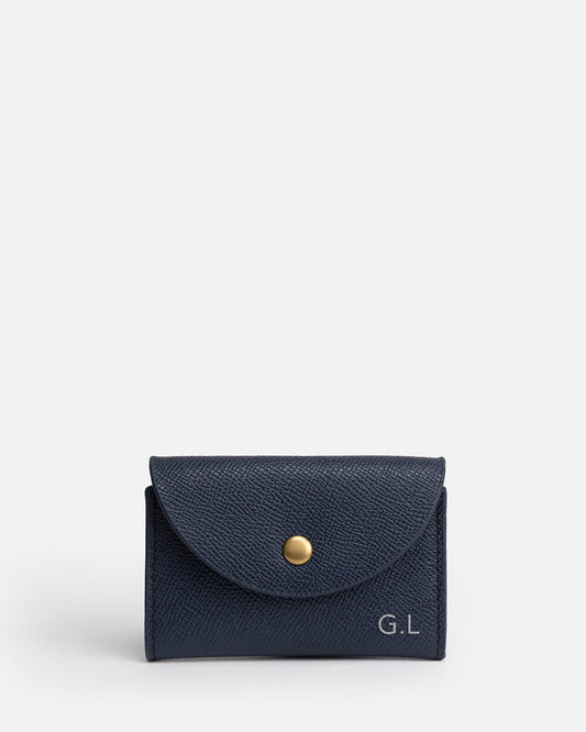 Image of Wallets & Money Clips. Product name - Essentials Business Card Holder Navy in Navy colour by brand - The Daily Edited