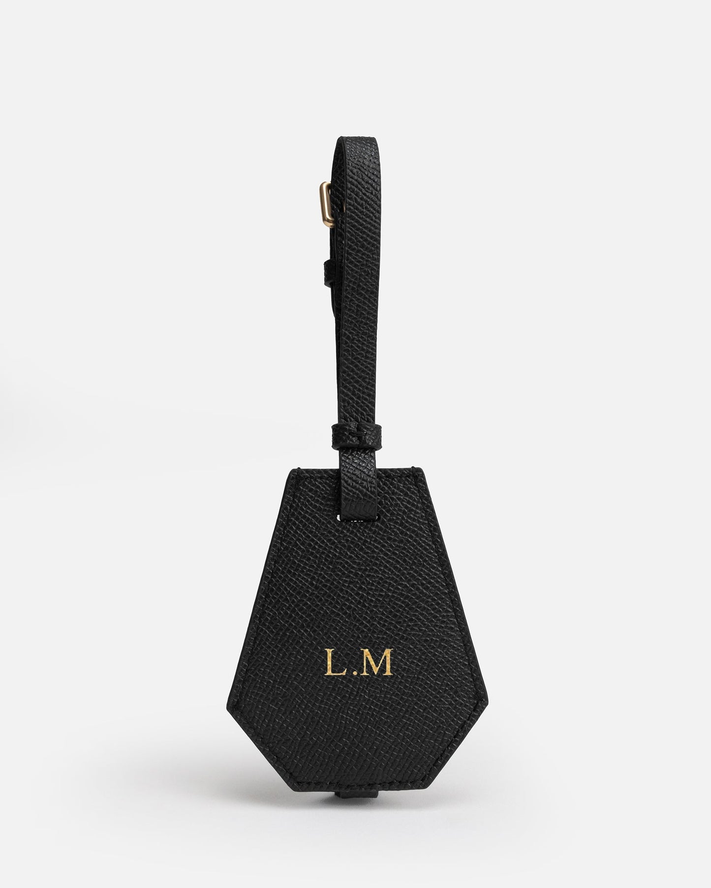 Image of Badge & Pass Holders. Product name - Essentials Classic Luggage Tag Black in Black colour by brand - The Daily Edited