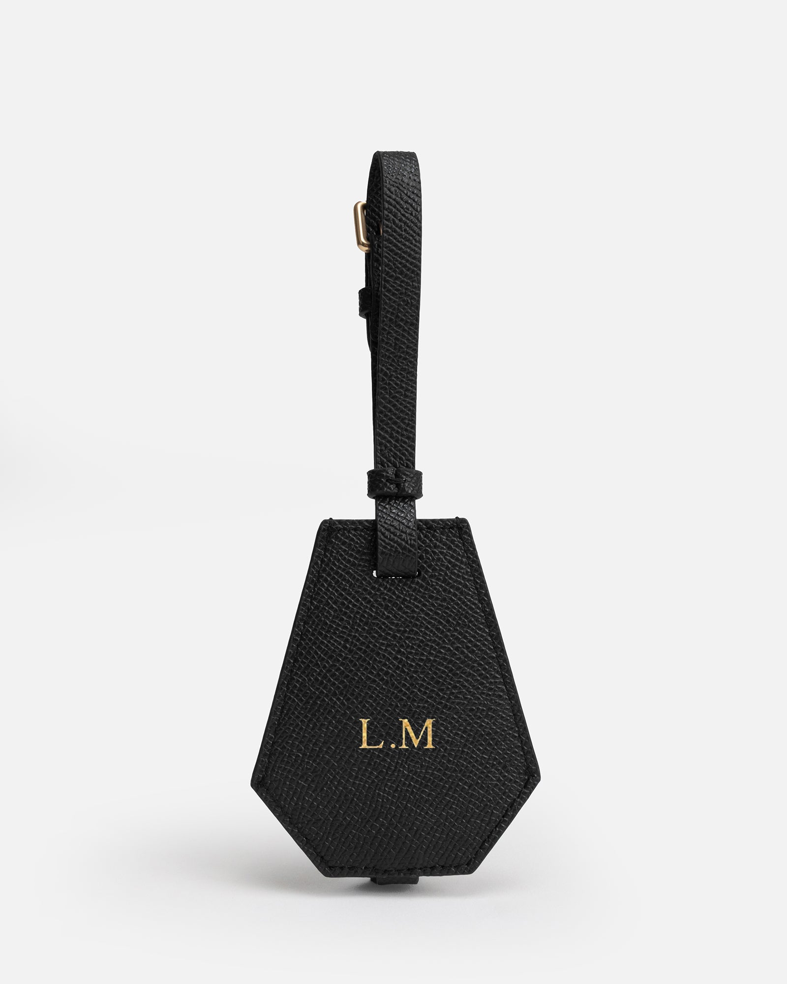 Image of Badge & Pass Holders. Product name - Essentials Classic Luggage Tag Black in Black colour by brand - The Daily Edited