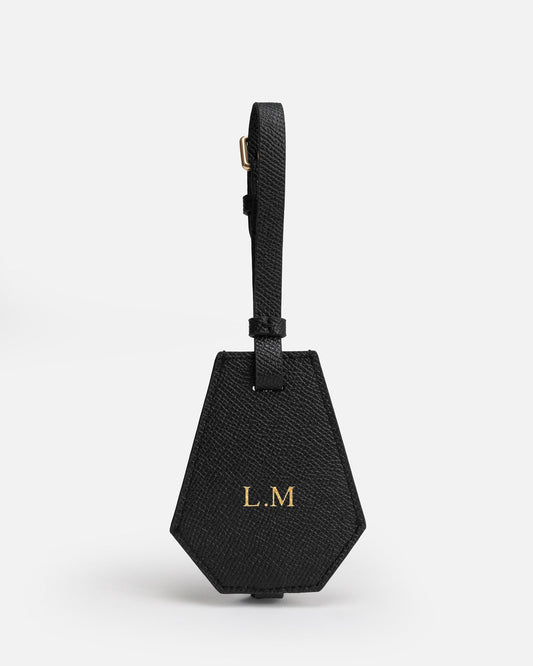 Image of Badge & Pass Holders. Product name - Essentials Classic Luggage Tag Black in Black colour by brand - The Daily Edited