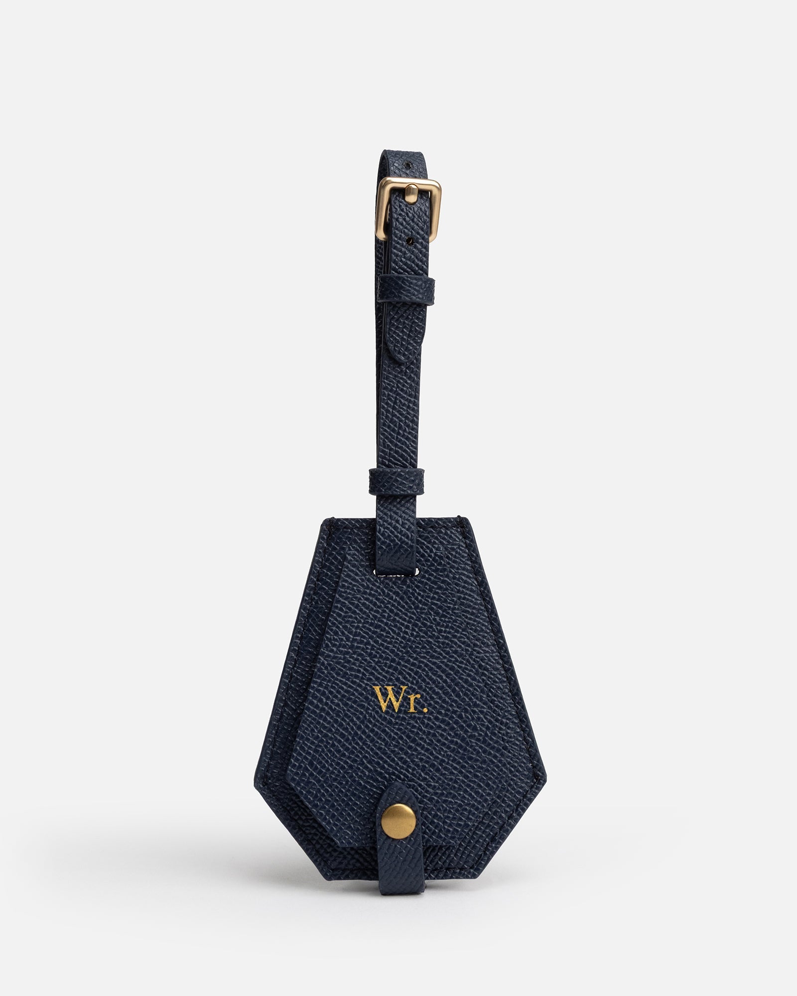 Image of Badge & Pass Holders. Product name - Essentials Classic Luggage Tag Navy in Navy colour by brand - The Daily Edited